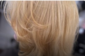 Soft golden blonde hair after colouring
